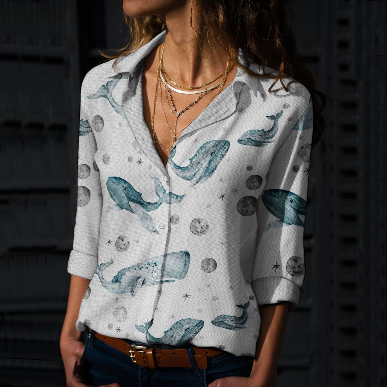 Sky Whales Casual Shirt For Men And Women, Unisex