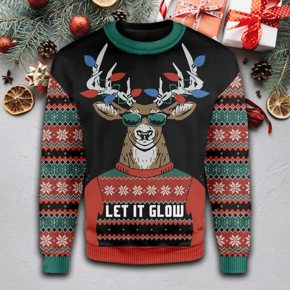 Christmas Sweater – Let It Glow Ugly Christmas Sweater