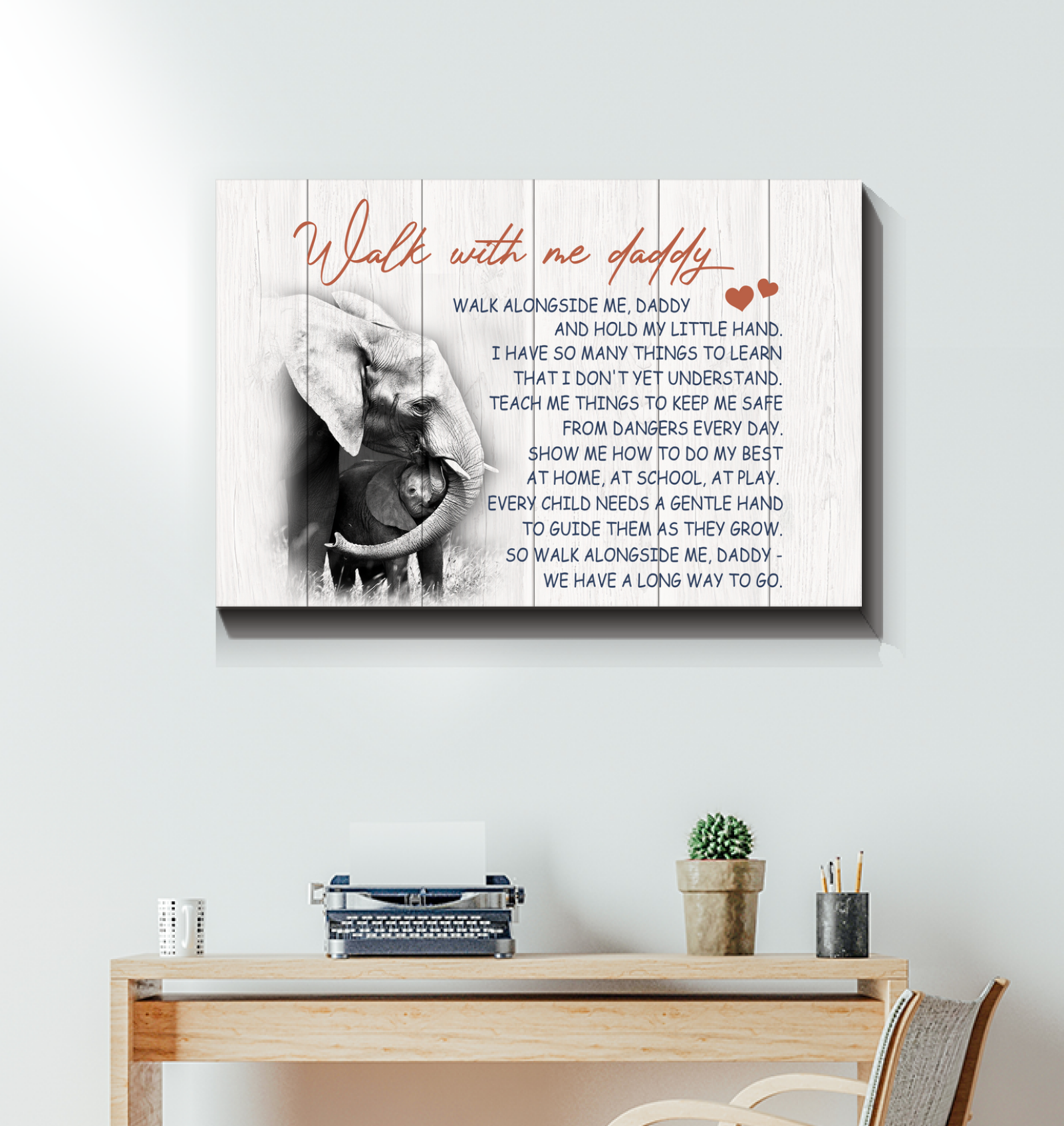 Walk With Me Daddy  – Best Gift Idea For Father’S Day , Gift For Home Decor, Gift For Family – Horizontal Canvas Matte Canvas Wall Art