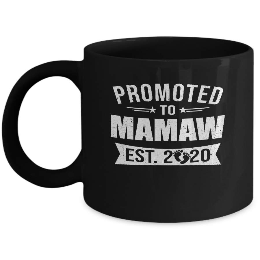 Vintage Promoted to Mamaw Est 2020 First New Grandma Gift Mug