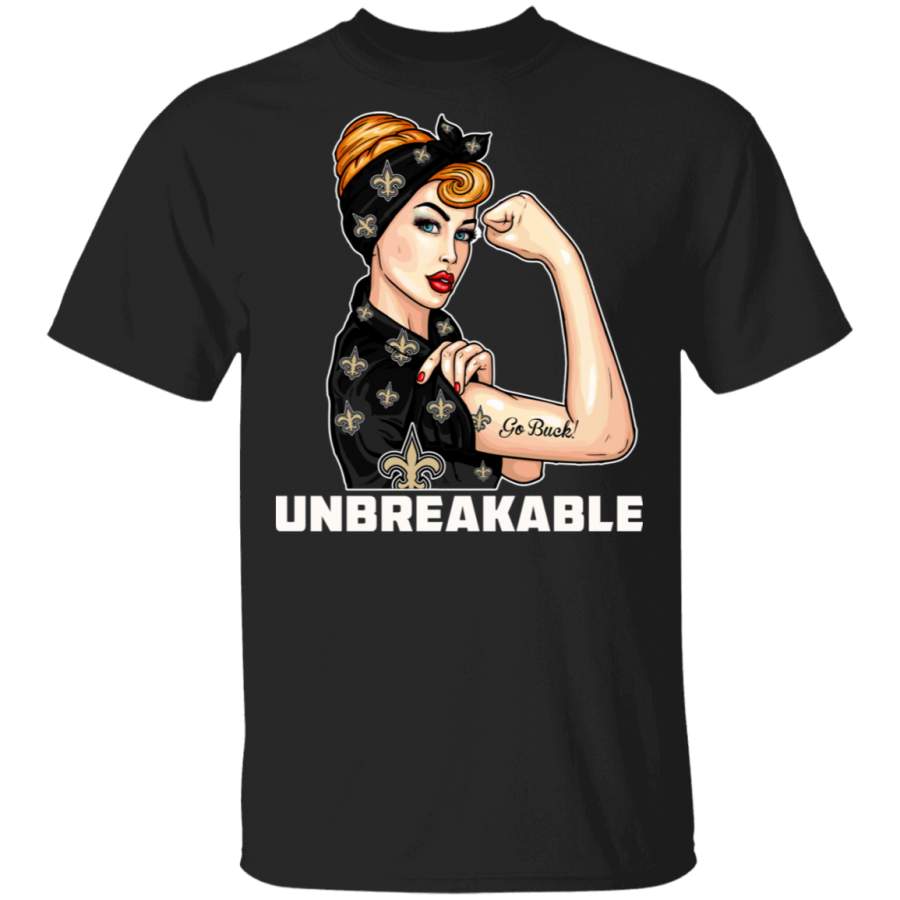 Beautiful Girl Unbreakable Go New Orleans Saints T Shirt