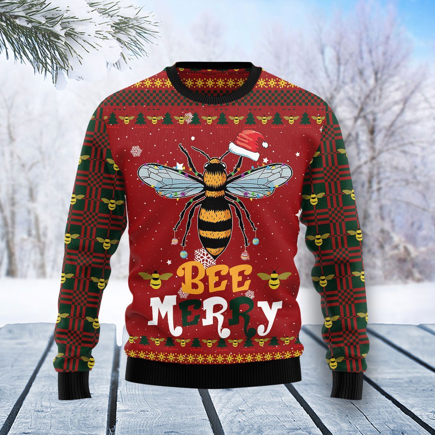 Bee Merry Ugly Christmas Sweater For Men & Women Adult