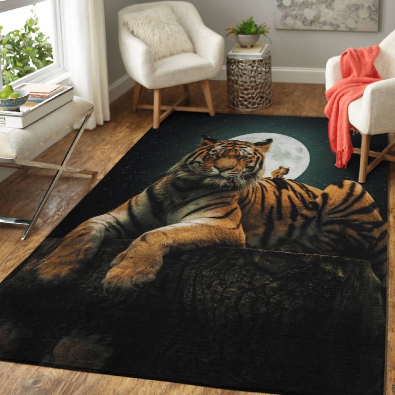 The Tiger and Squirrel – Animals Area Rug Carpet