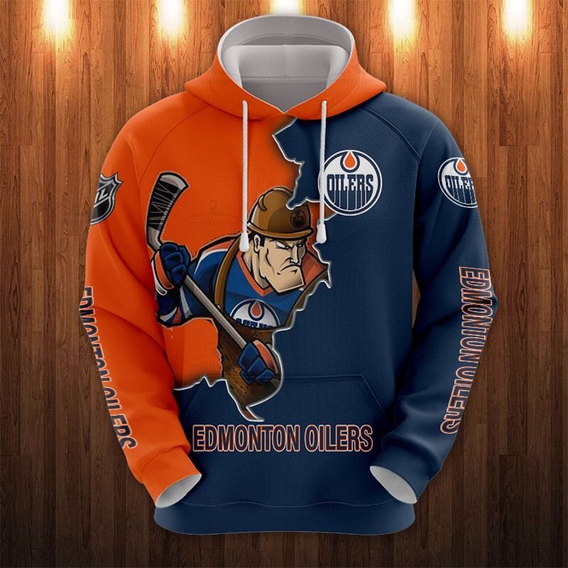 Edmonton Oilers Hoodies 3D Cartoon Graphic Sweatshirt