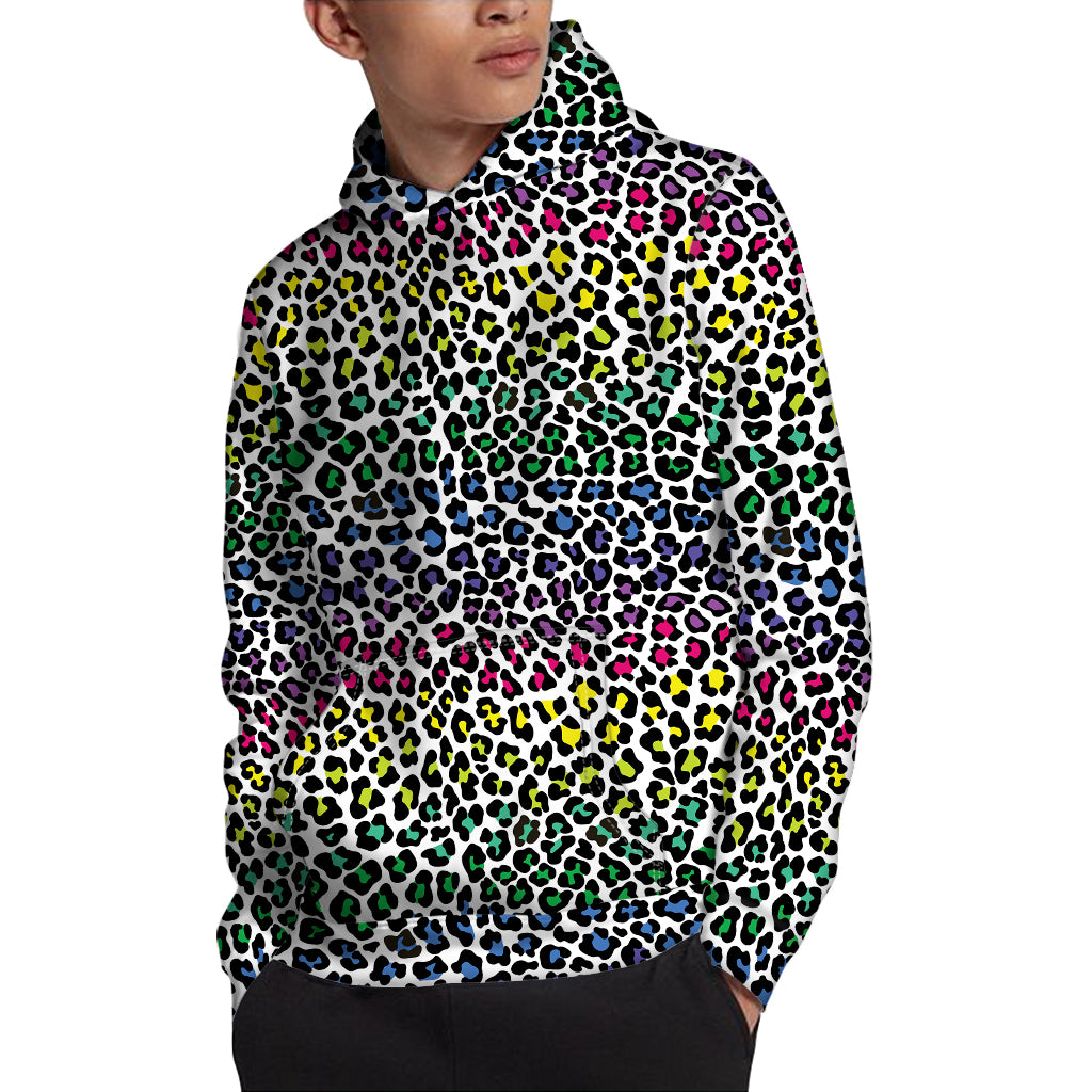 Colorful Leopard Print Pullover Hoodie