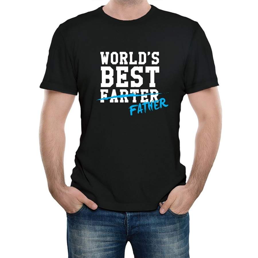 The Teehive World’S Best F A R T E R  Father Funny Dad T Shirts Men Cotton T-Shirt