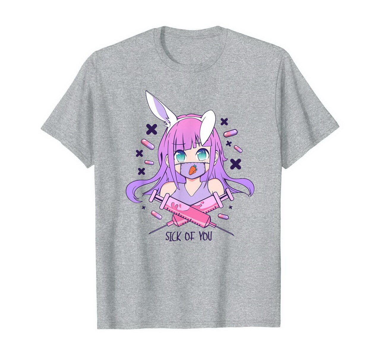 Japanese Anime Girl Pills Bunny Shirt – Pastel Menhera Sick New