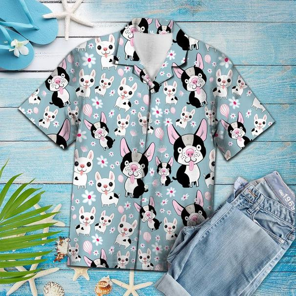 Funny French Bulldog Tropical Hawaii Shirt 131 Aloha Shirts Ha39578