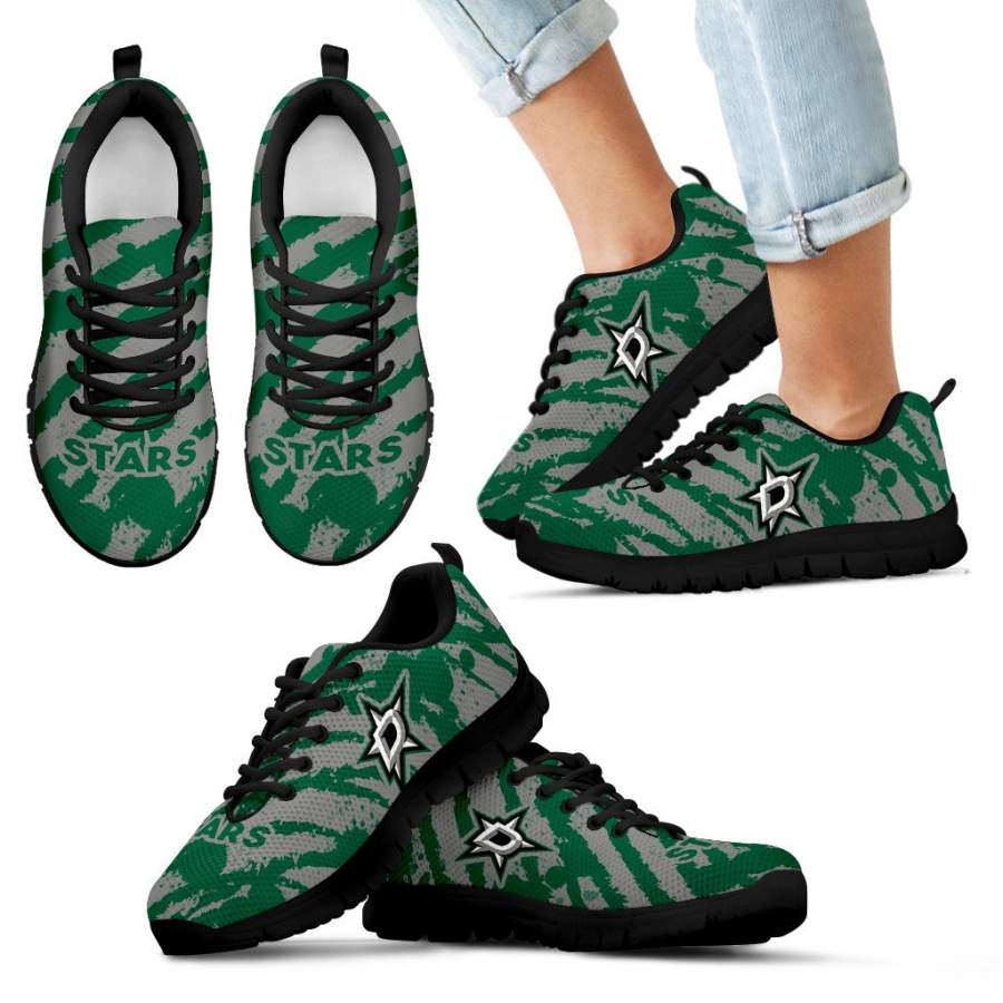 Stripes Pattern Print Dallas Stars Sneakers