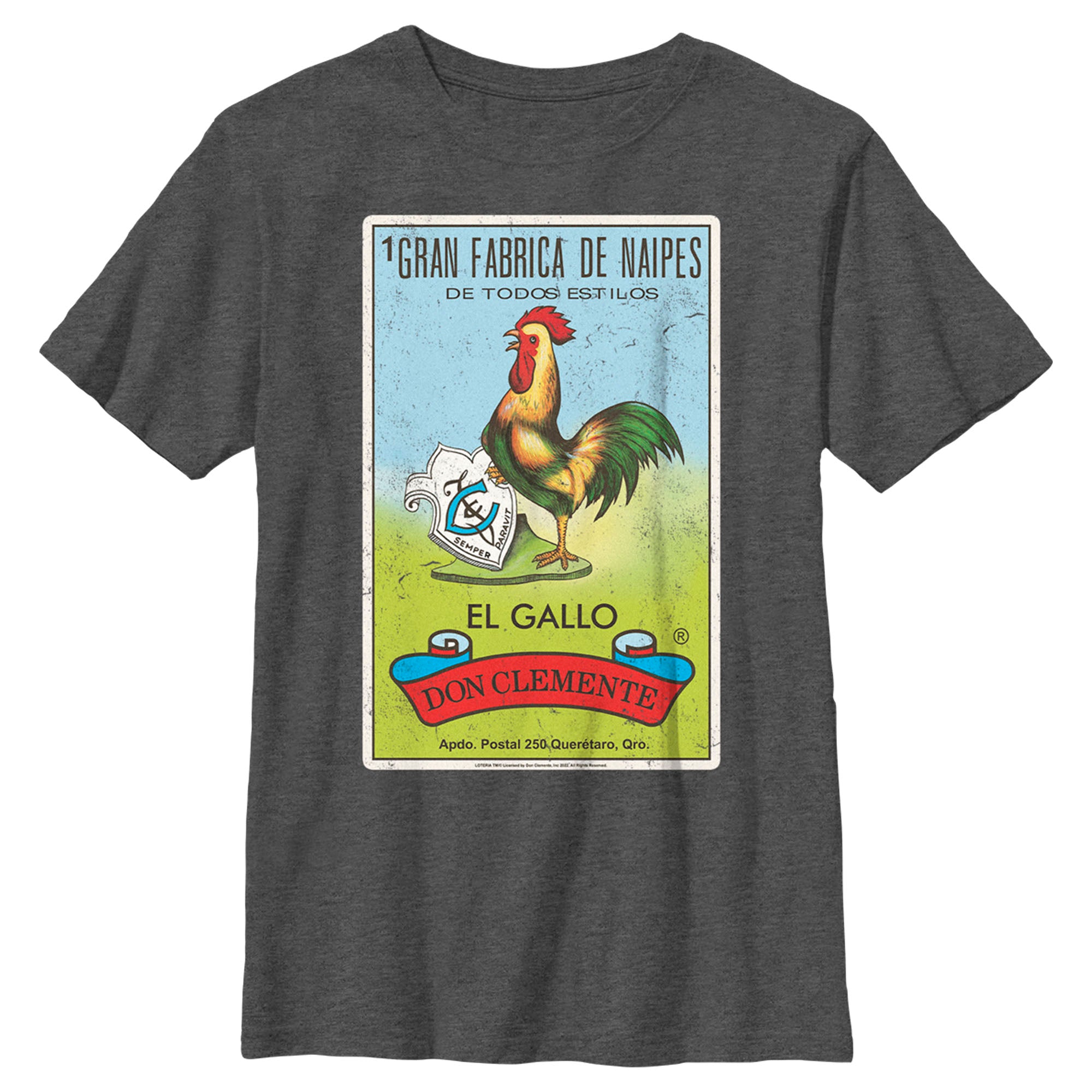 Boy’S Loteria Card Game Cover El Gallo Distressed T-Shirt