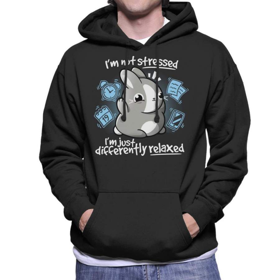 Cute Stressed Bunny Men’s Hooded Sweatshirt