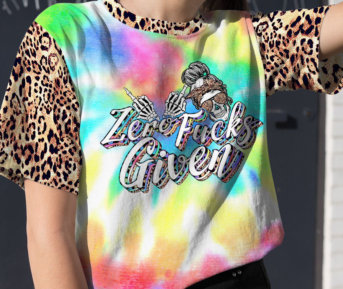 Zero Fcks Given Skull Leopard Retro All Over Print – Tlnh2707212Ki