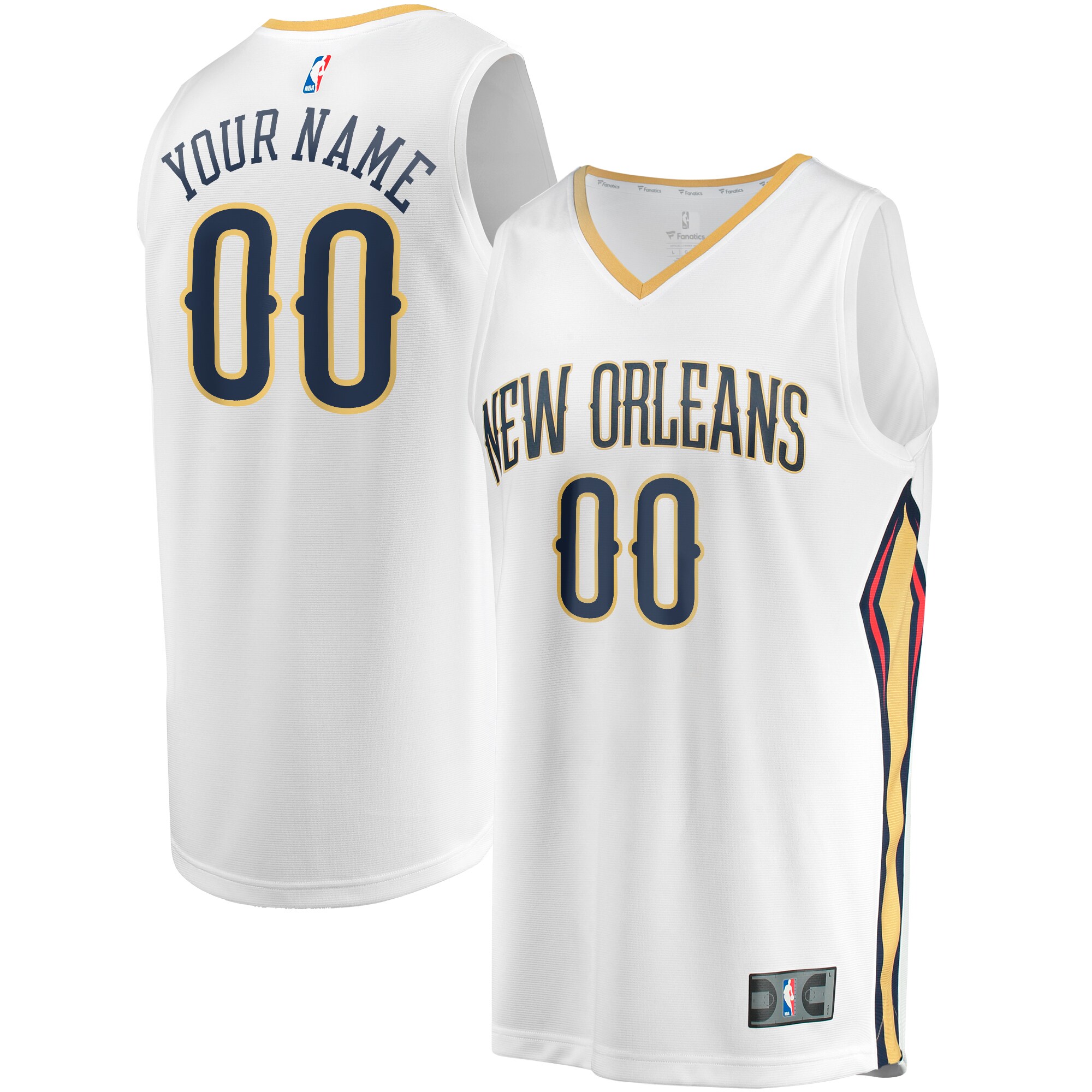 New Orleans Pelicans Branded Youth Fast Break Replica Custom Jersey – Association Edition – White