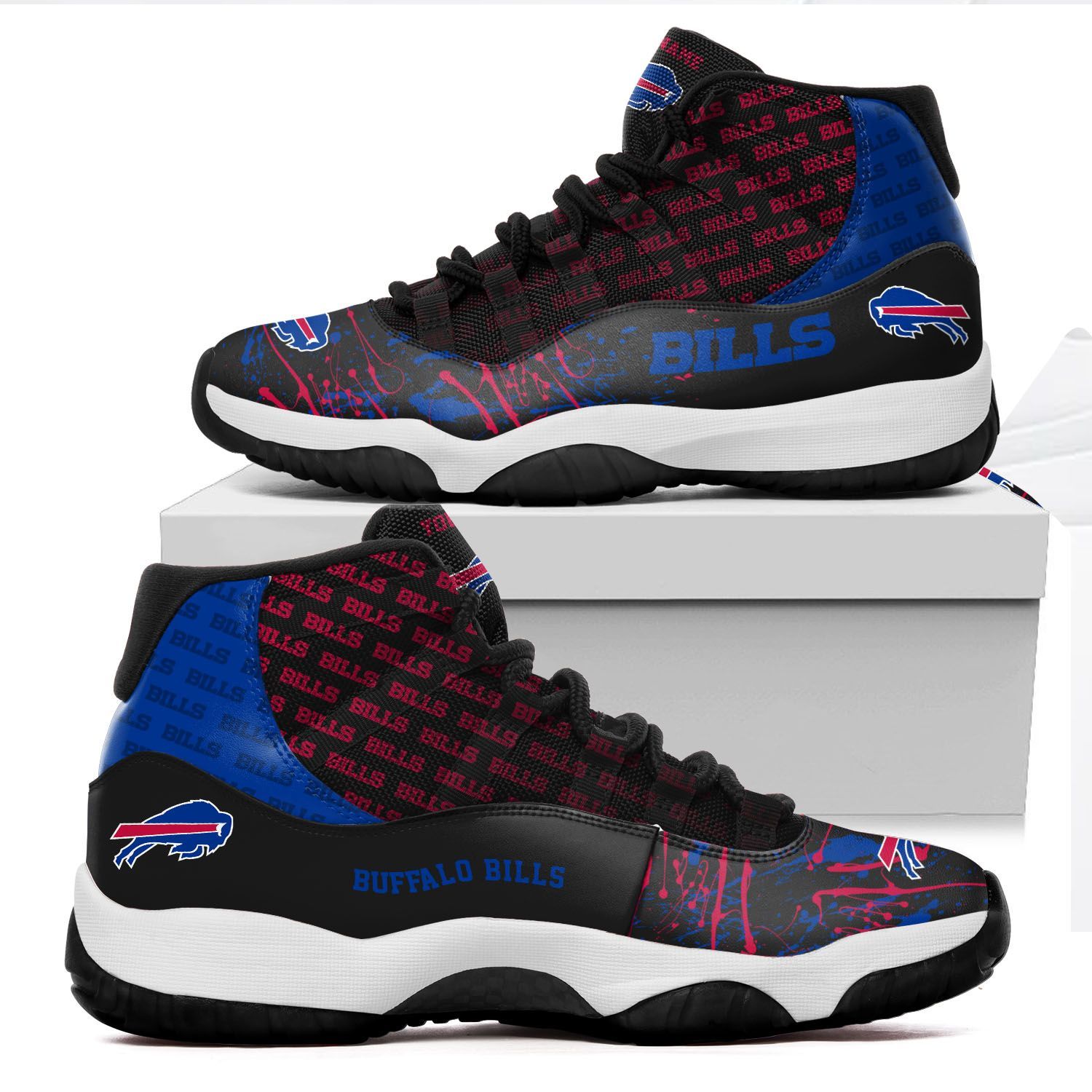 Buffalo Bills Custom Name Air Jd 11 Sneakers Shoes 148 For Football Fans