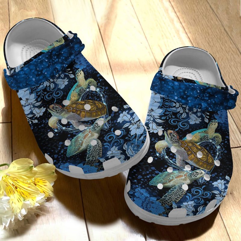 Flower Ocean Custom Shoes – Sea Turtle Shoes For Women Men