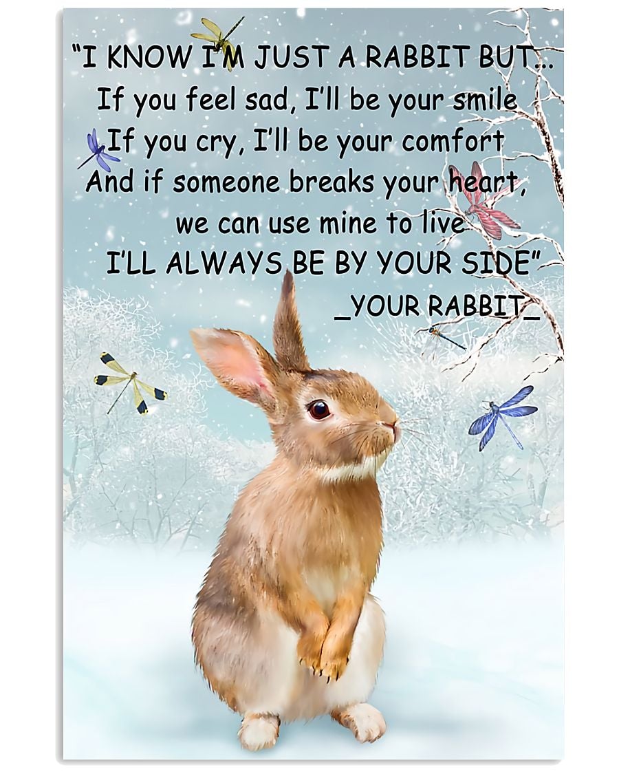 Rabbit Poster I Do Not Know I Am Just A Rabbit But If You Feel Sad I Will Be Your Smile Wall Decor Decorative Home For Bedroom Gift For Friend And Relative No Frame