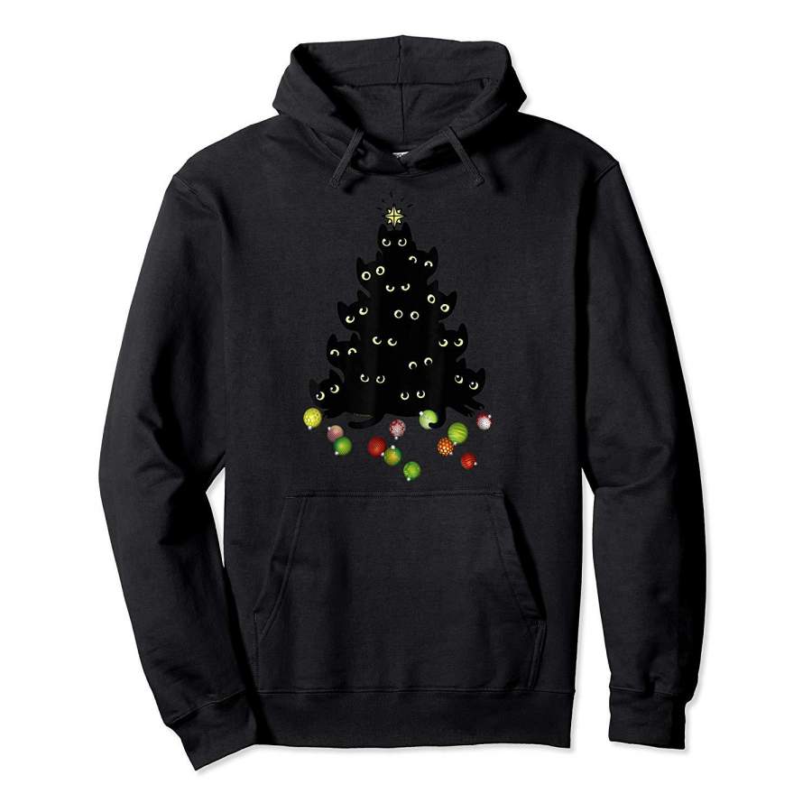 Cat Lovers Cute and Funny Holiday Tree Christmas Hoodie