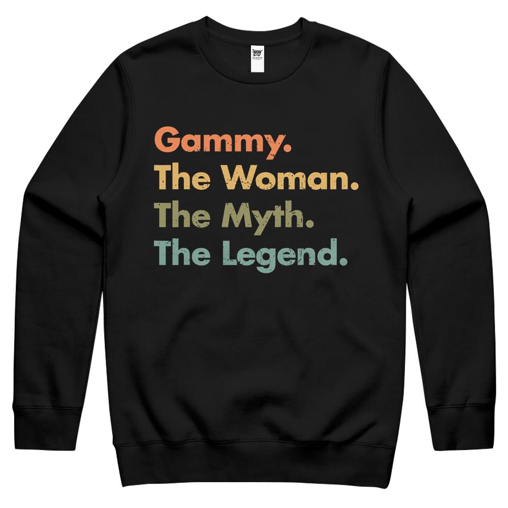 Gammy The Woman The Myth The Legend Grandmother Appreciation Crewneck Sweatshirt