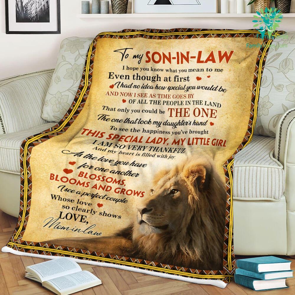 To My Son In Law Lion Sherpa Fleece Blanket