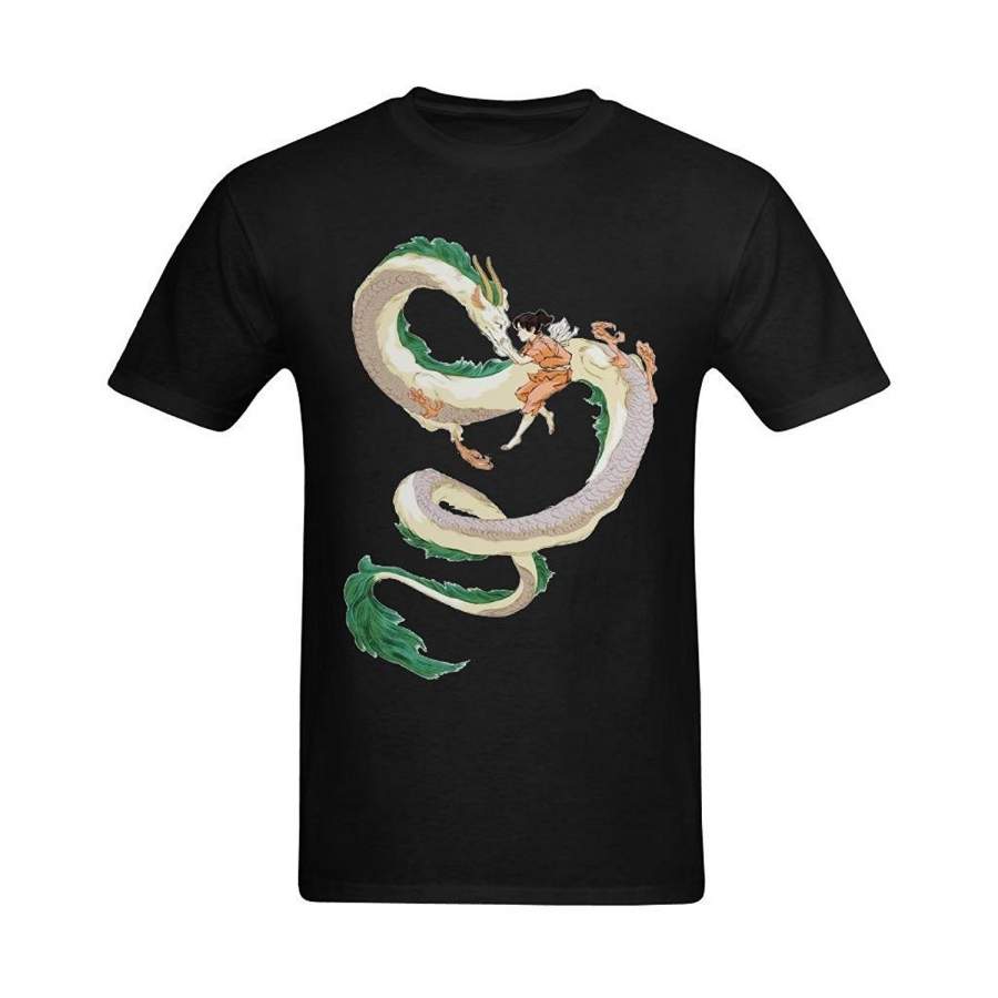 Chihiro And Haku Spirited Away Art Design T-Shirt Fashion Short Sleeved T Shirts Summer Funny Tee Shirt For Men