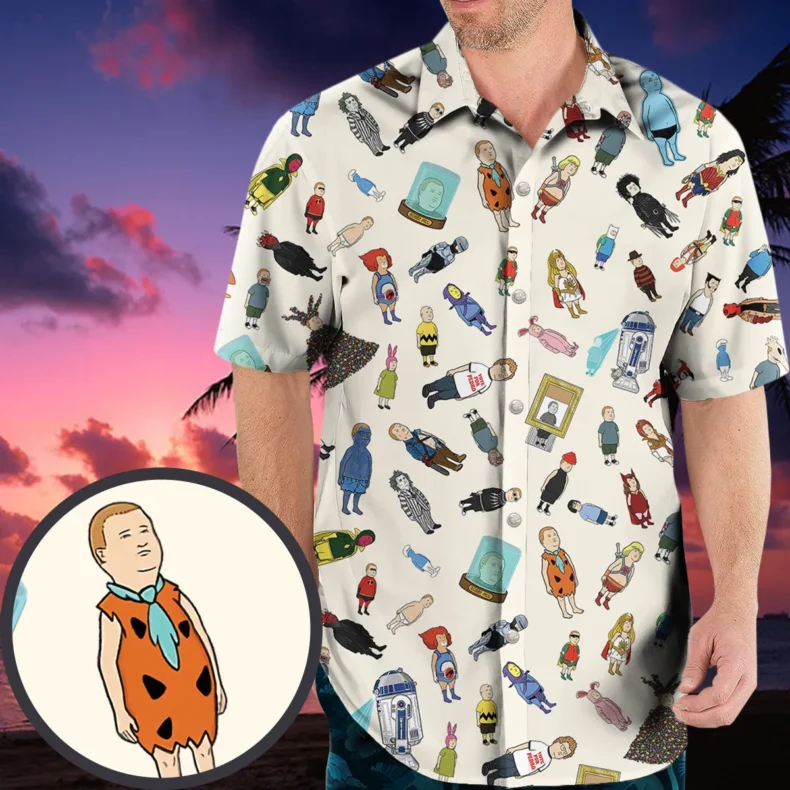 Bobby Hill King Of The Hill Pattern Hawaiian Shirt