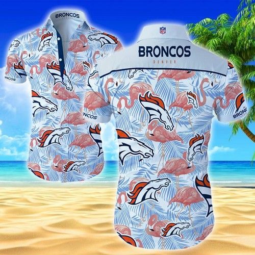 Denver Broncos Hawaiian Button-Up Shirt