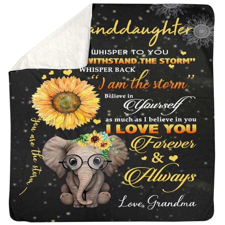 To My Granddaughter If They Whisper To You Gifts Sherpa Blanket