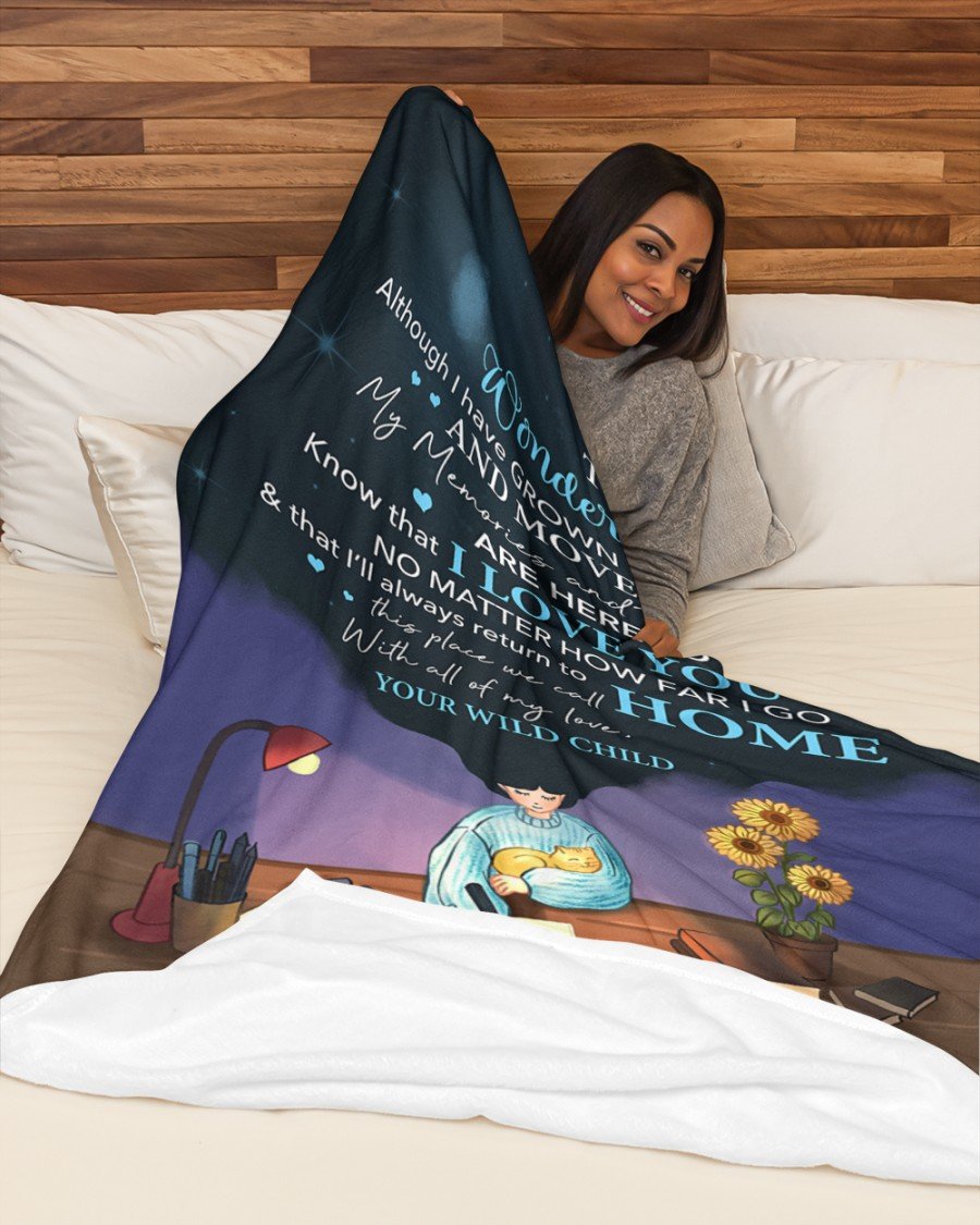 To My Wonderful Mom Although I Have Grown And Moved Aways Blanket Meaningful Mother s Day Gift, Home Decor Bedding Couch Sofa Soft and Comfy Cozy