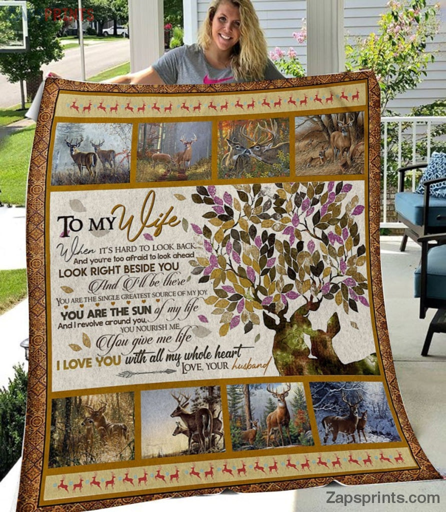 Gift For Wife – To My Wife – Deer – You Are The Sun – Blanket