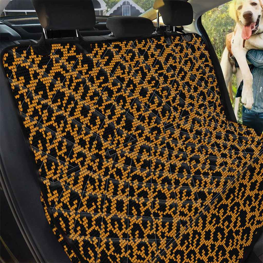 Wild Leopard Knitted Pattern Print Pet Car Back Seat Cover