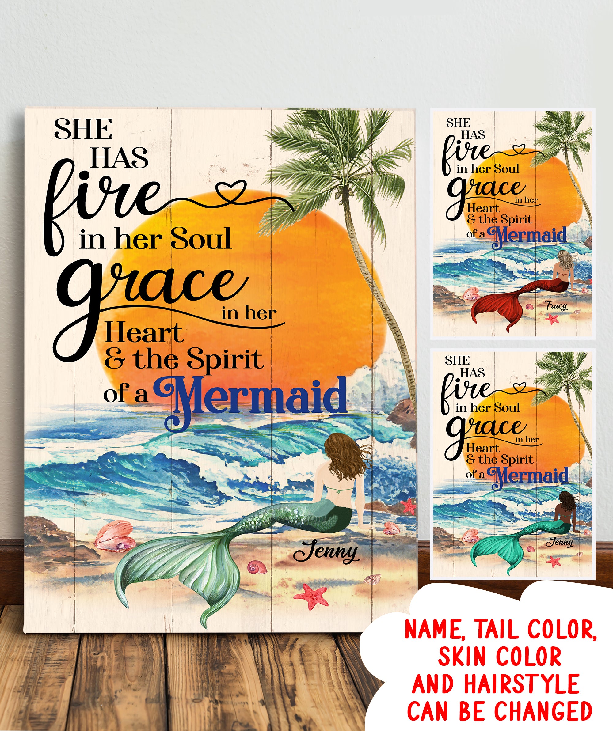 The Spirit Of A Mermaid – Personalized Custom Canvas – Home Decorations