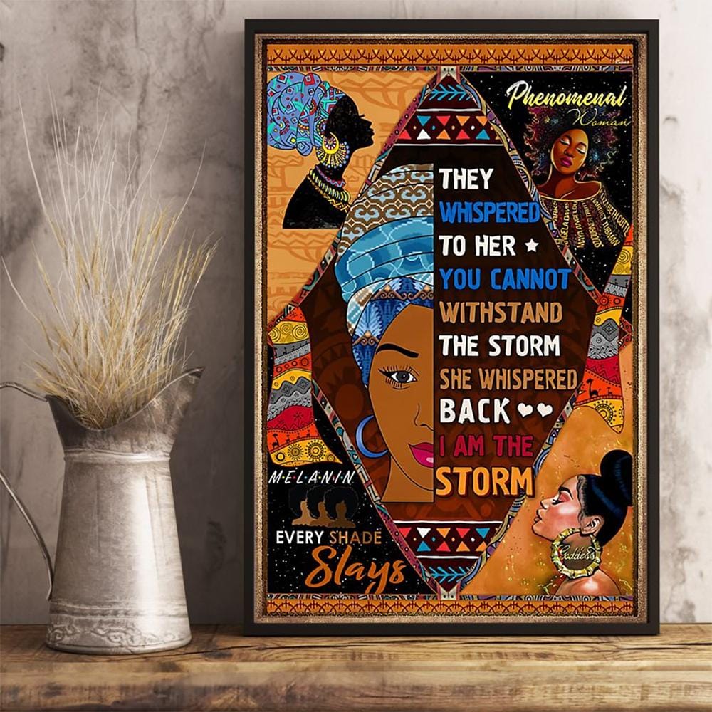 African American Poster I Am Storm Canvas, Melanin Women Wall Print Art