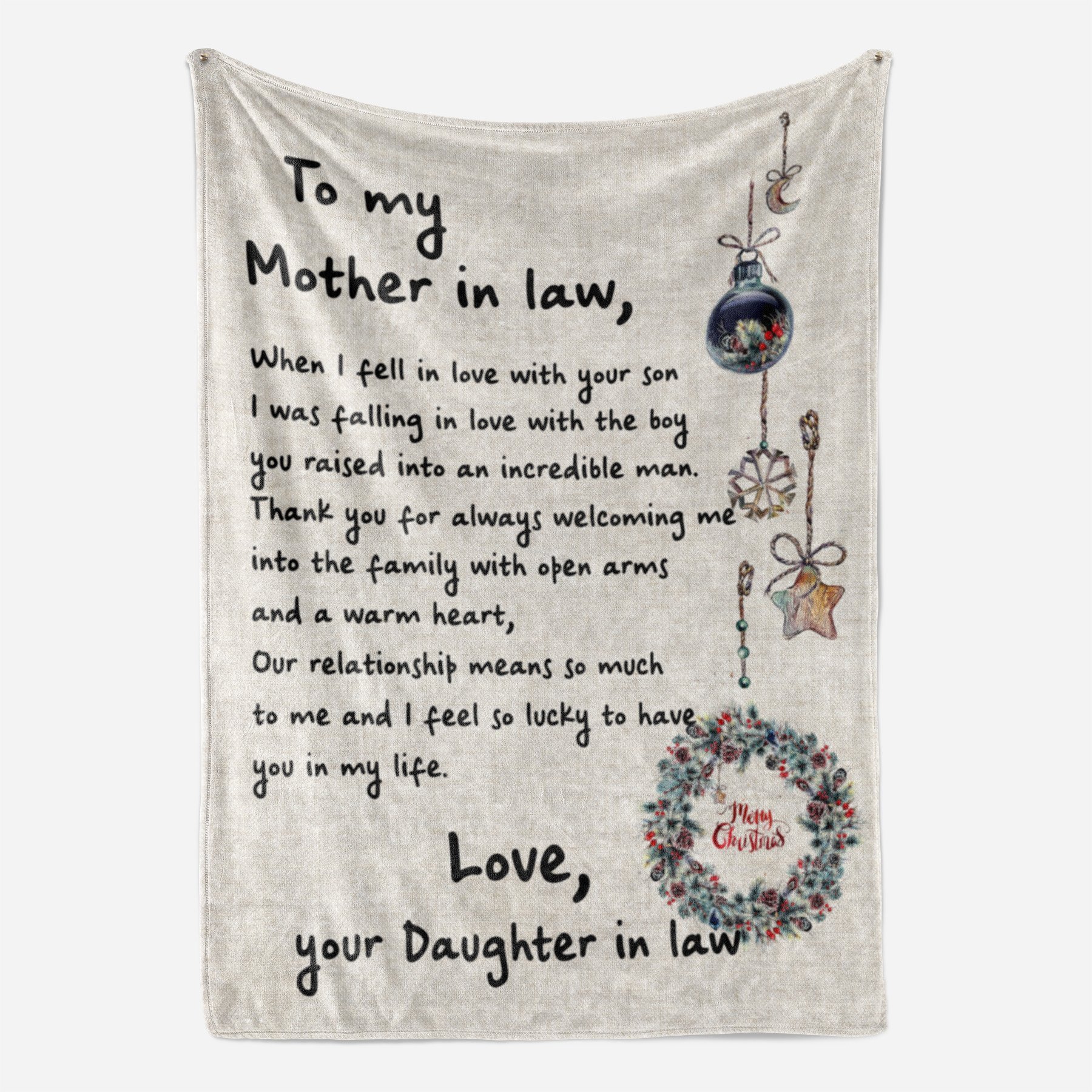 To My Mother In Law I Feel So Lucky Fleece Blanket – Quilt Blanket, Meaningful Mother’S Day Gift, Mother’S Day Gift From Daughter In Law To Mom, Home Decor Bedding Couch Sofa Soft And Comfy Cozy