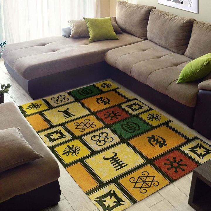 Wonderprint Area Rug African Adinkra 1 Area Rug  Lt10