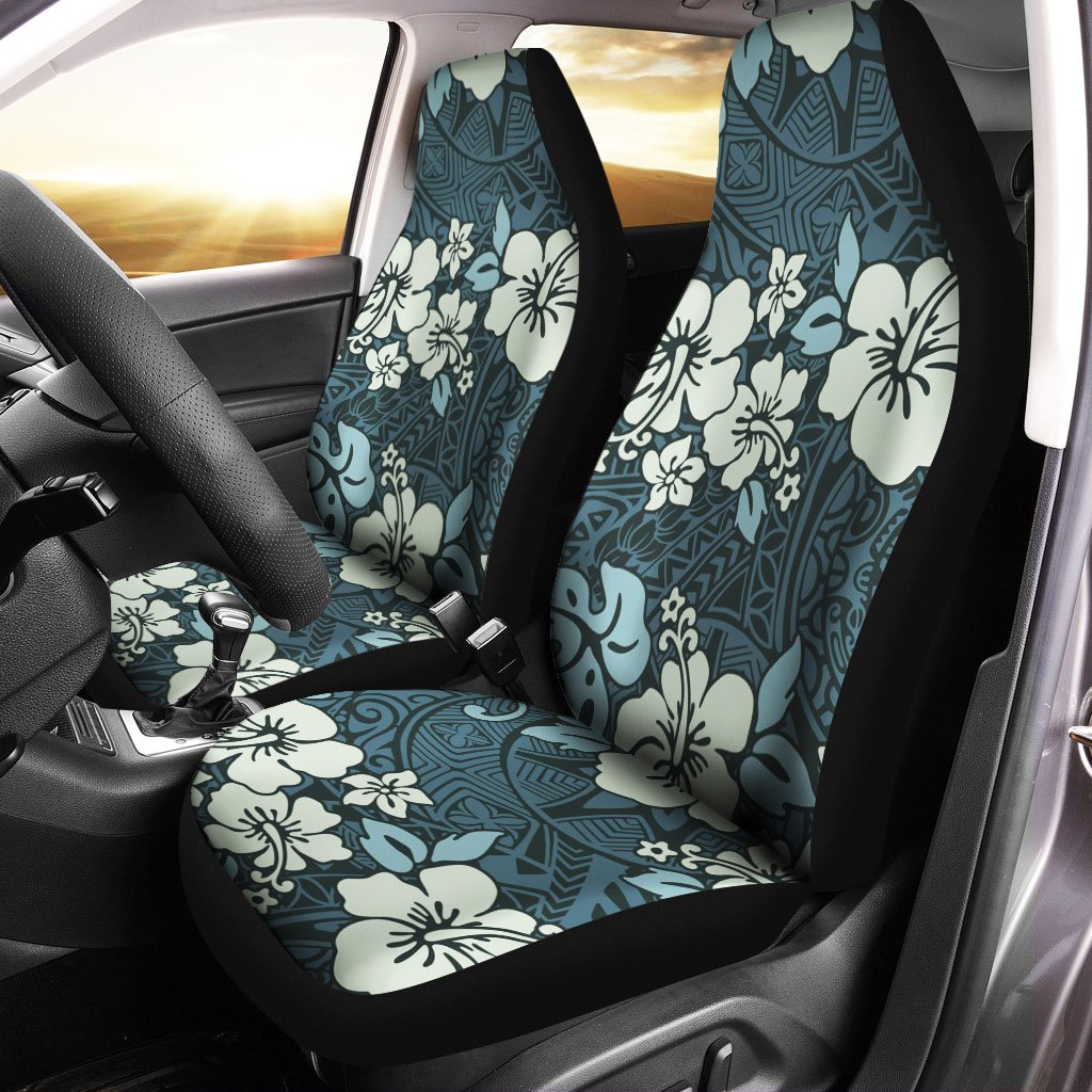 Polynesian Car Seat Cover – Abstract Hibiscus Flowers With Vintage Background – BN20