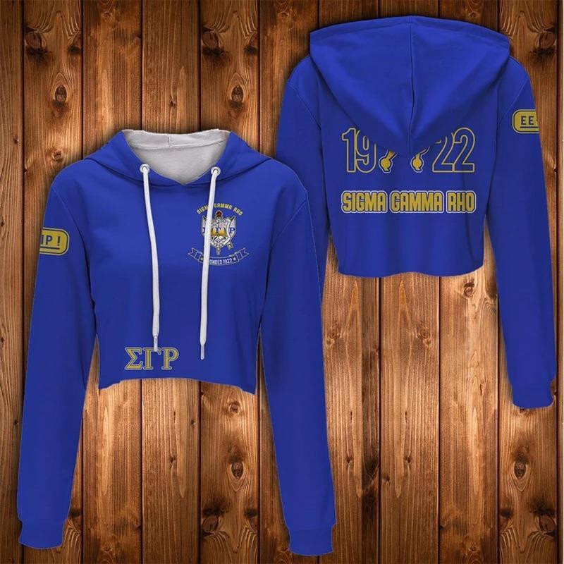 Wonder Print Hoodie – Greater Service And Greater Progress Sigma Gamma Rho Croptop Hoodie