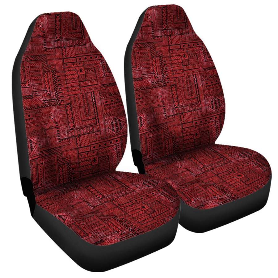 Red And Black African Ethnic Print Universal Fit Car Seat Covers