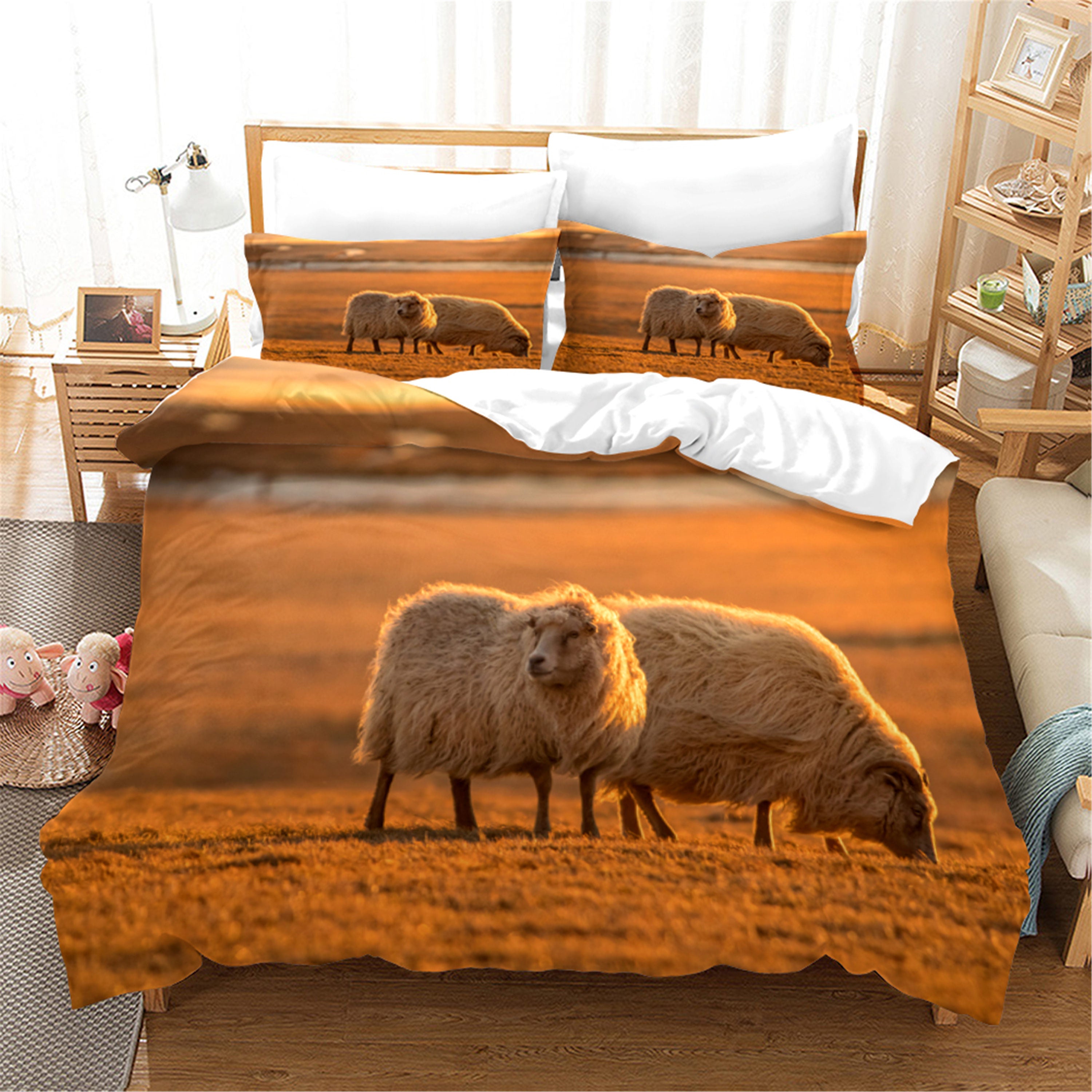 3D Ranch Animal Sheep Quilt Cover Set Bedding Set Duvet Cover Pillowcases 21