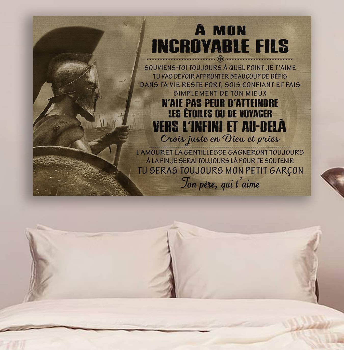 Poster for Room Aesthetic -Command Strips Wall Decor – Cv1184 Lda Spartan Poster – Dad to Son – Fre