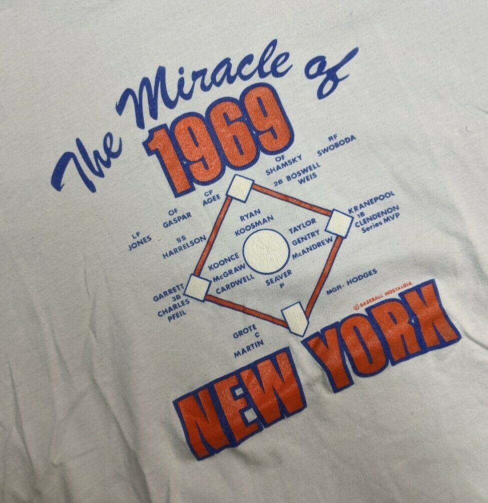 Vtg 80S Hanes Usa The Miracle Of 69 New York Mets Worlds Series Shirt