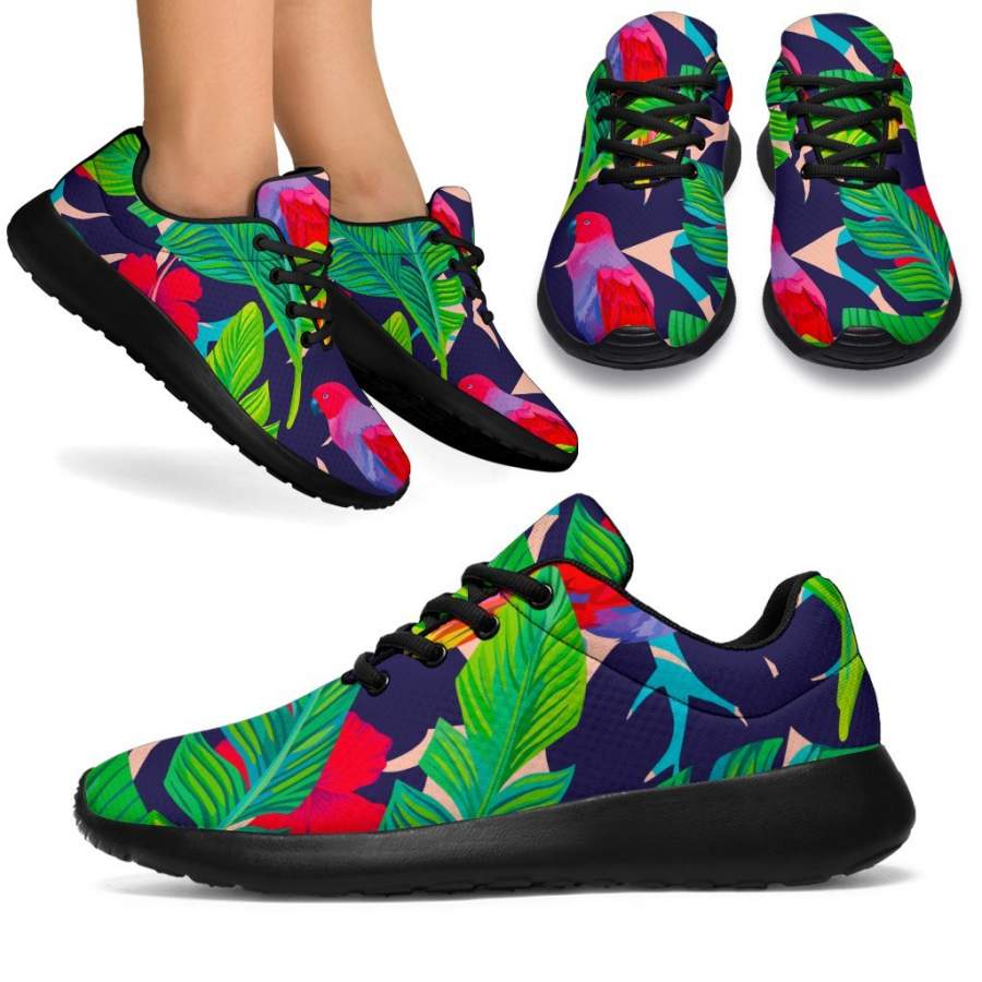 Parrot Banana Leaf Hawaii Pattern Print Sport Sneakers