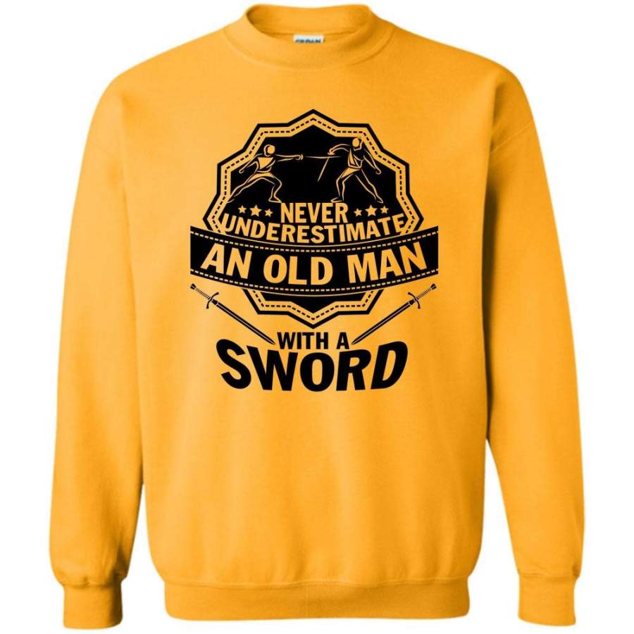 Coolest Grandfather T Shirt, Never Underestimate An Old Man Sweatshirt