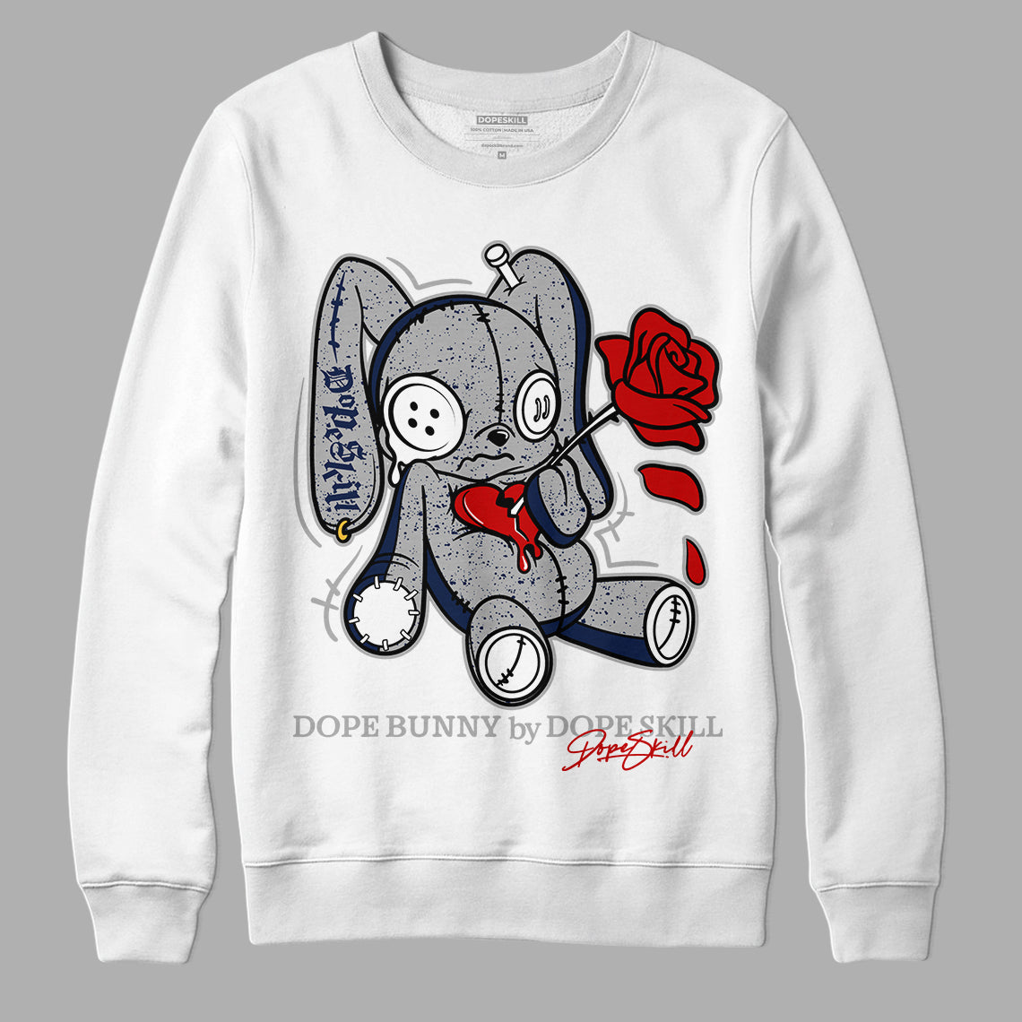 Midnight Navy 4S Dopeskill Sweatshirt Dope Bunny Graphic