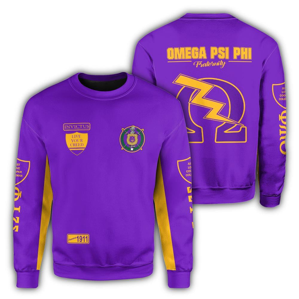 Fraternity Sweatshirt – Invictus Live Your Creed Omega Psi Phi Crewneck Sweatshirt