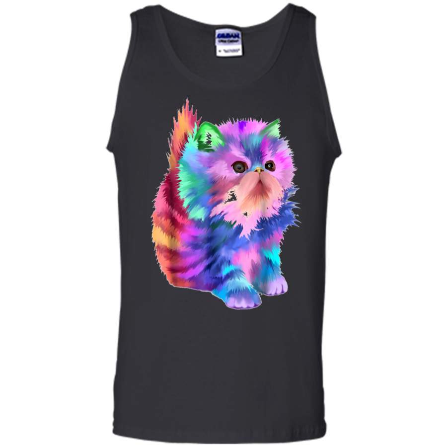 Colorful Cute Funny Rainbow Kitten Cat  Tank Top