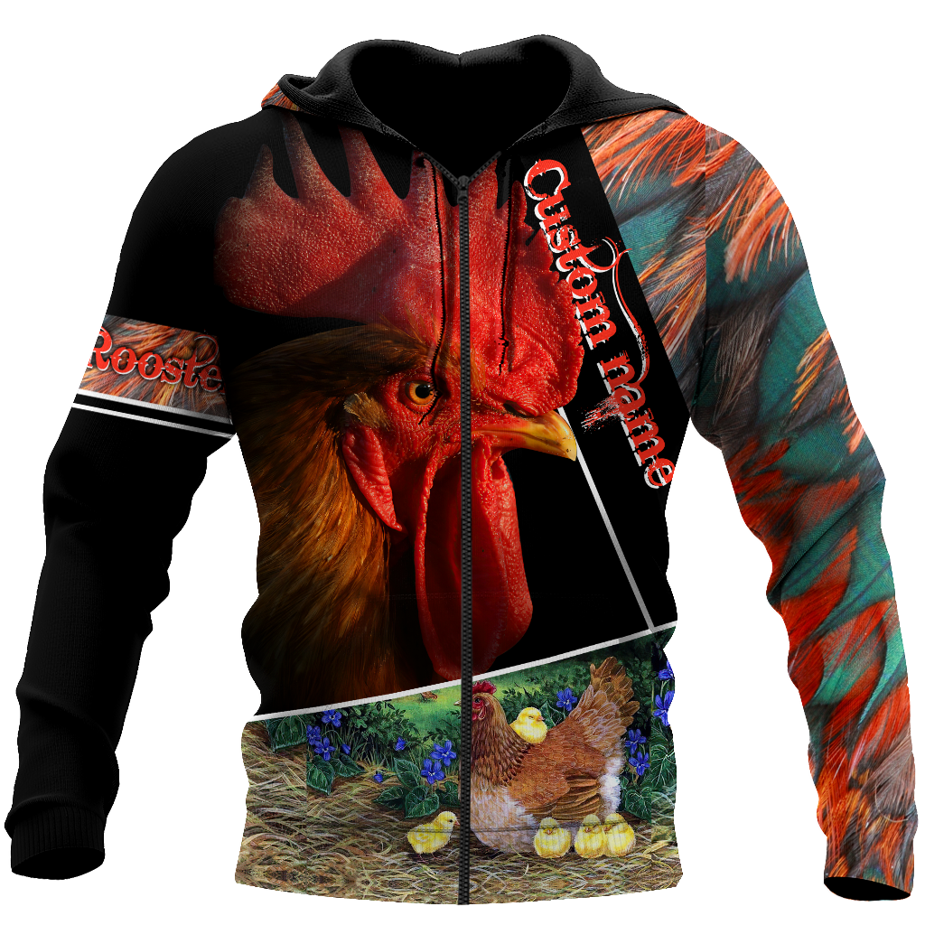 Premium Rooster Customize Name 3D Printed Unisex Shirts