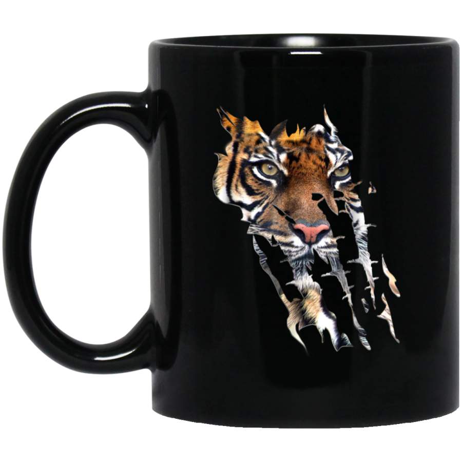 Wild Cat Tigers skin paw print Men, Kids Black Mug