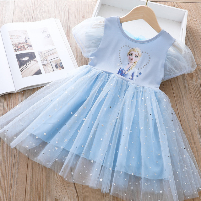 Aisha Princess Dress Girls Autumn Dress 2021 New Spring and Autumn Baby Foreign Style Bow Puff Skirt Children’s Elsa Dress alx