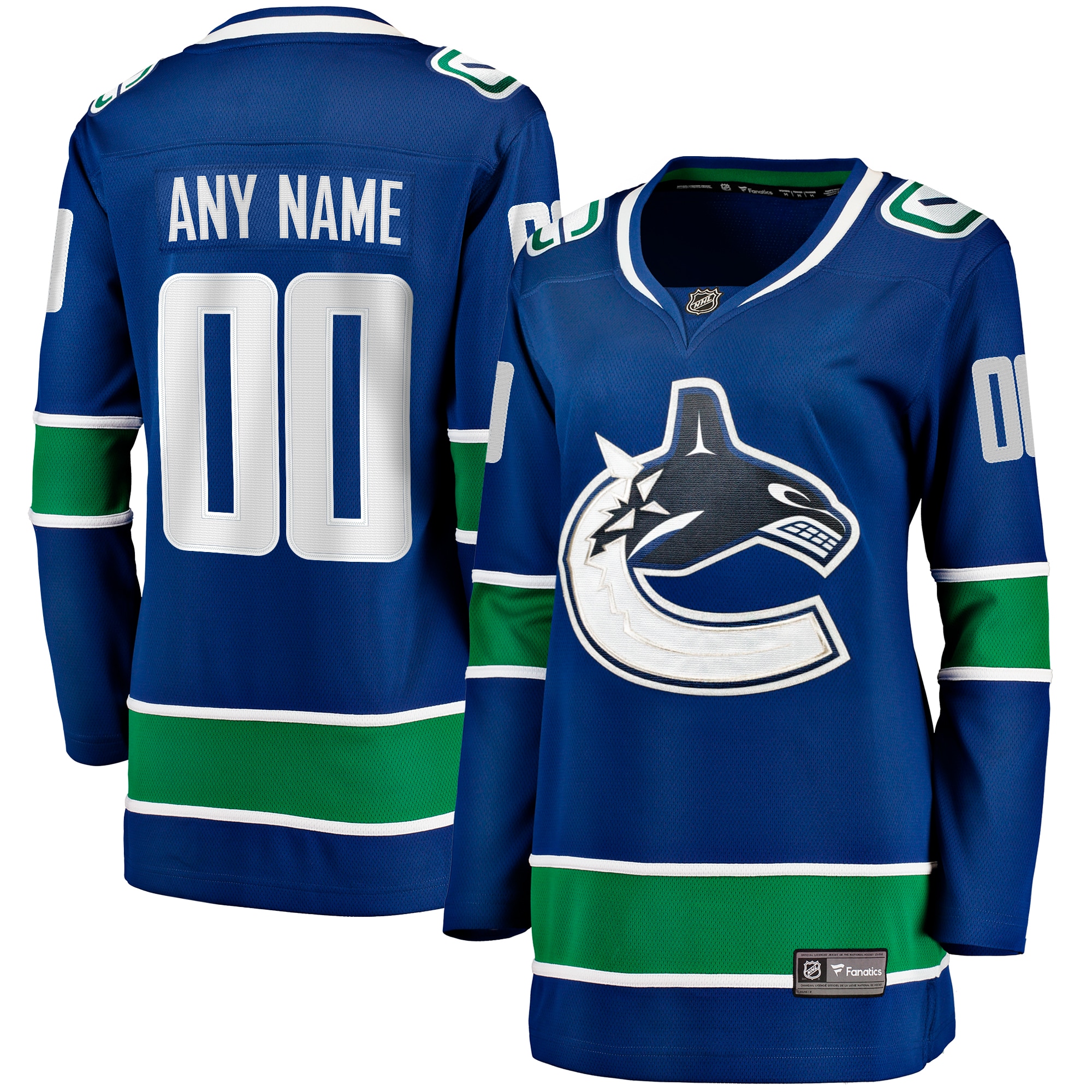 Women's Vancouver Canucks Blue Breakaway Custom Jersey