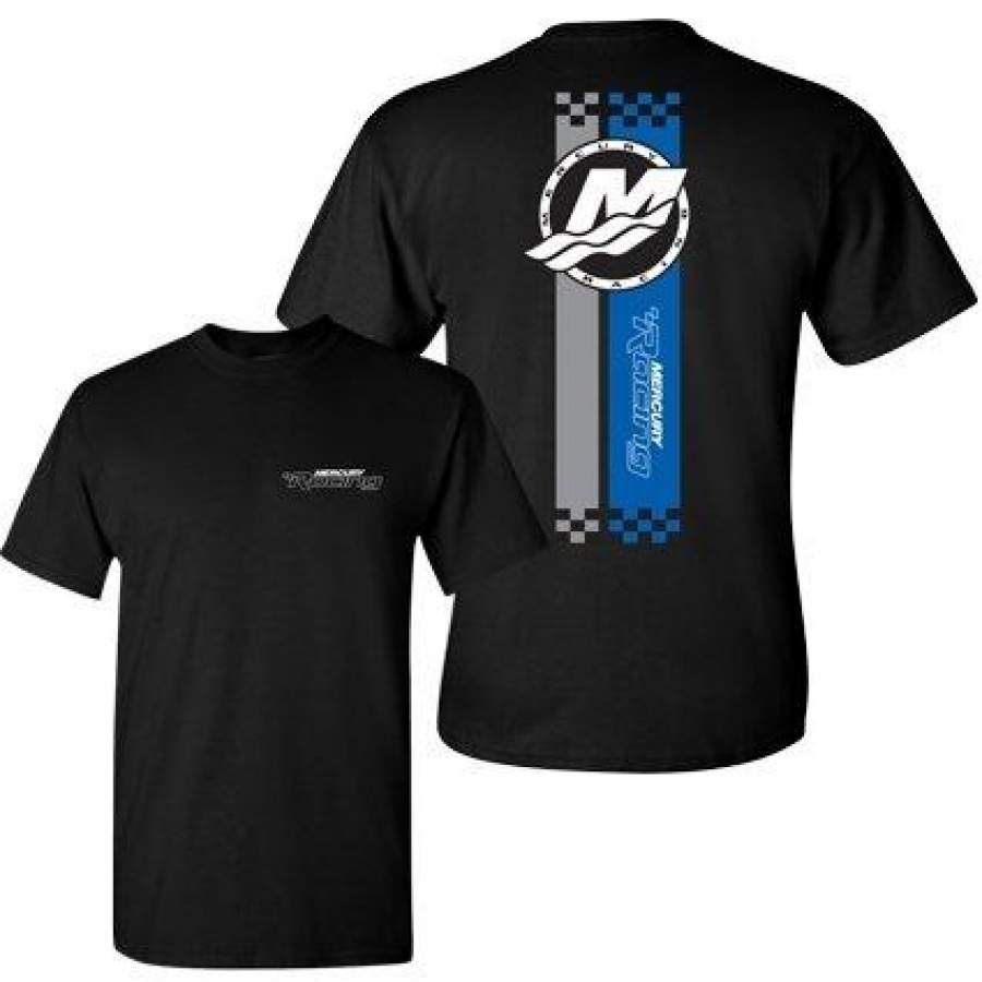 Mercury Marine Racing Mens Short Sleeve 2 Side Printed T-Shirt